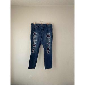 Torrid boyfriend fit distressed flannel jeans 20‎